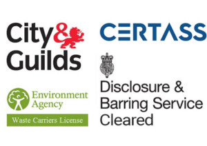 City & Guilds, Certass, Environmental Agenmcy Waste Carriers Licence, Disclosure & Barring Service Cleared